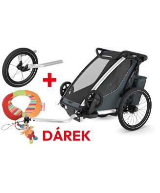 Akční set Thule Chariot Cross2 single Dark Slate 2024 + Běžecký set - 2