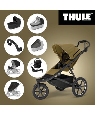 Akční set THULE URBAN GLIDE 3 NUTRIA GREEN SINGLE+Korba+Madlo+Plášť+Moskyt+Maple +ISO - 1