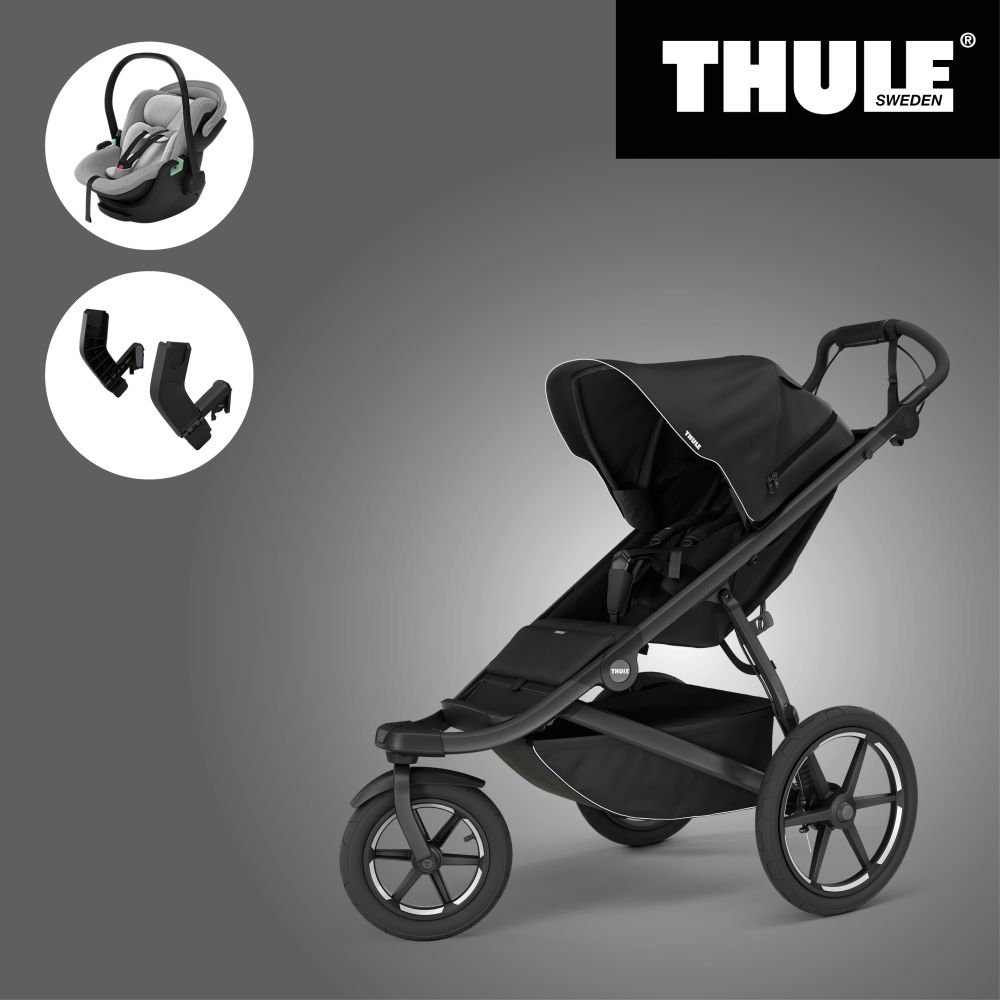 Akční set THULE URBAN GLIDE 3 BLACK + Maple Grey + Držák autosedačky MC - 1