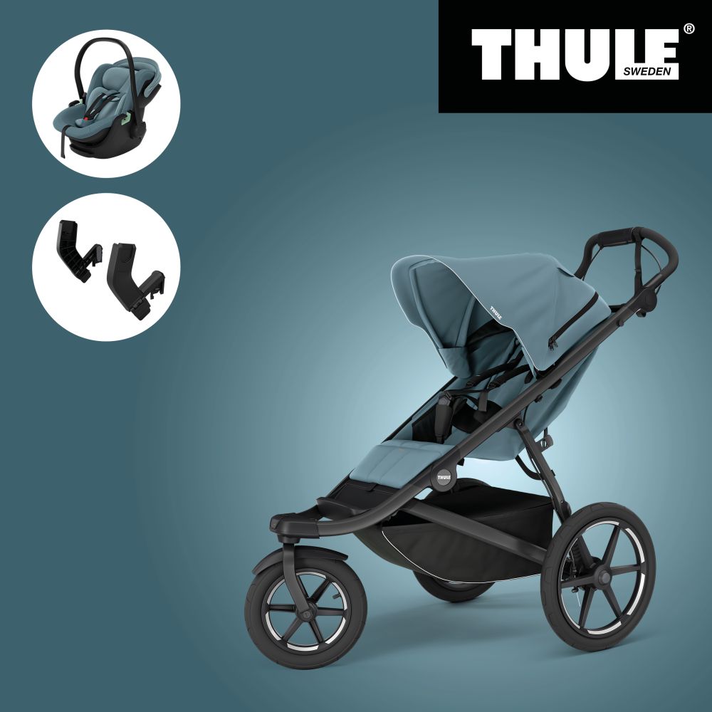 Akční set THULE URBAN GLIDE 3 MID BLUE + Maple Blue + Držák autosedačky MC - 1