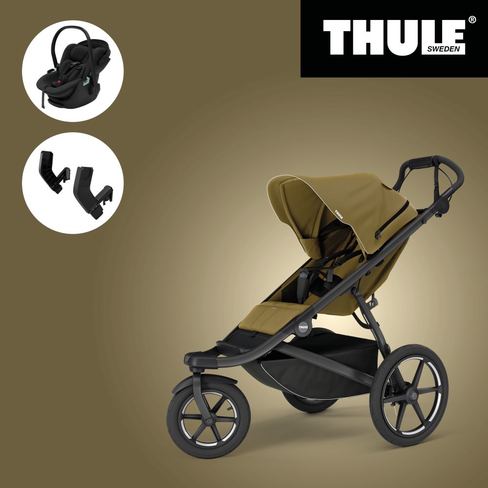 Akční set THULE URBAN GLIDE 3 NUTRIA GREEN + Maple Black + Držák autosedačky MC - 1