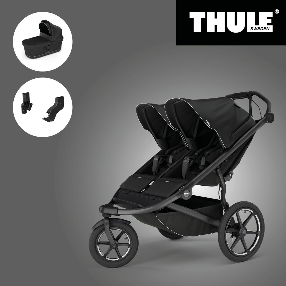 Akční set THULE URBAN GLIDE 3 BLACK DOUBLE + Korbička + Adaptér - 1