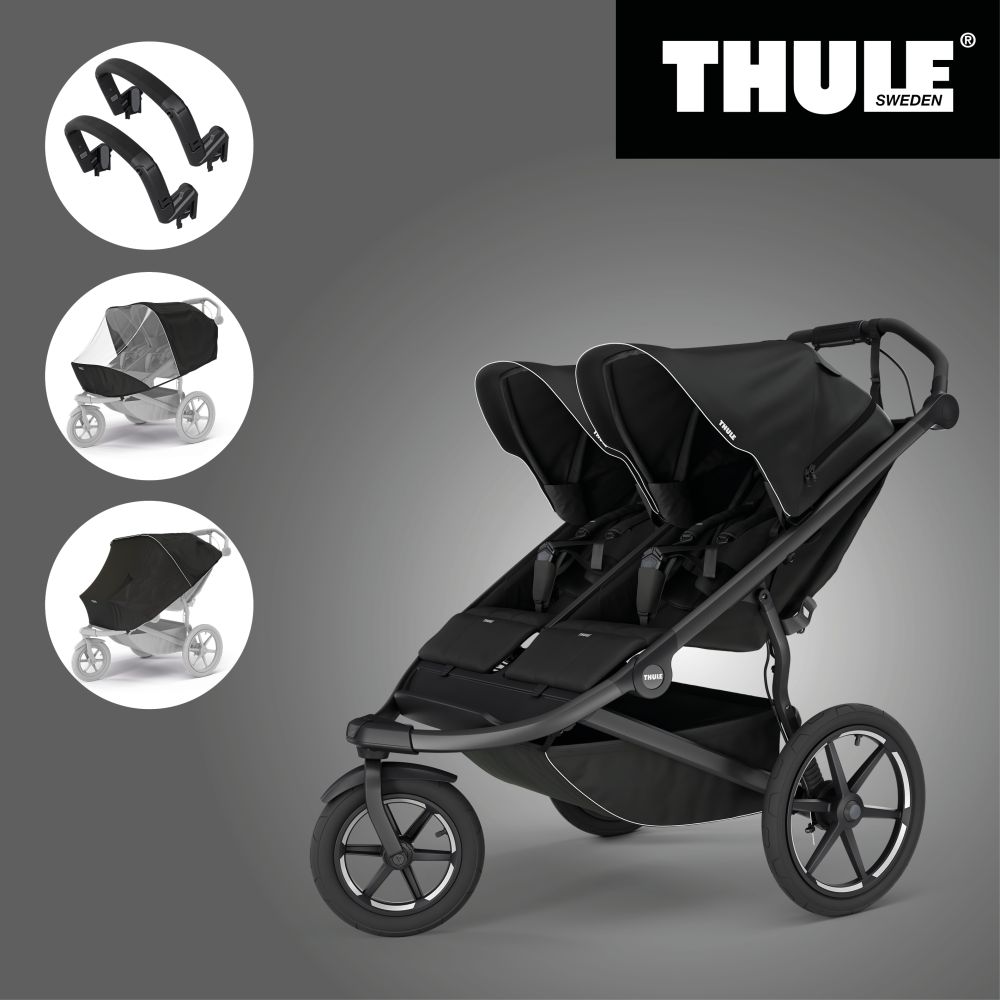 Akční set THULE URBAN GLIDE 3 BLACK DOUBLE + 2x Madlo + Pláštěnka + Moskytiera - 1